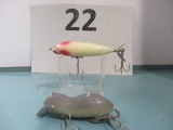 Lot of 2 fishing lures Heddon, Wounded Spook, Meadow Mouse