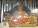 Cinco cigars cardboard sign as is