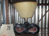 Beautiful Mid Century Bowtie Lamp with spun fiberglass shade