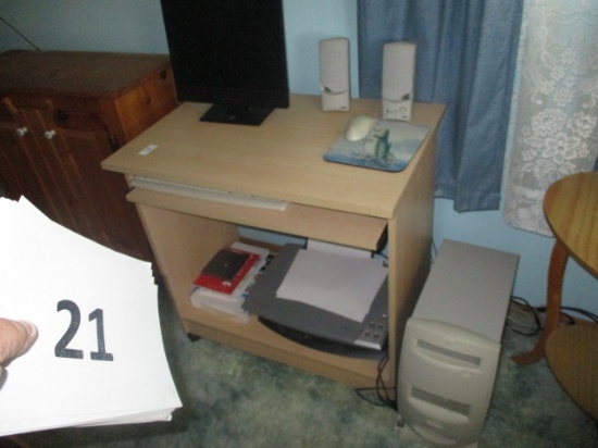 Computer desk with computer