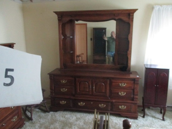 oak chest of drawers with mirror