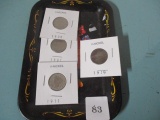 Lot of 4 Liberty nickels