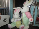 2 stuffed easter bunnies