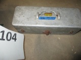 Large vintage metal tackle box