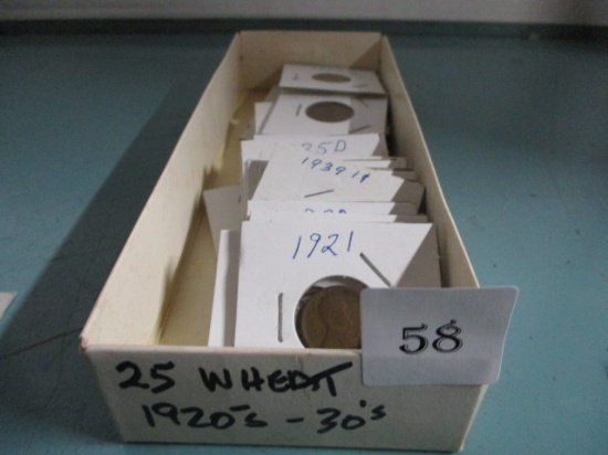 Lot of 25 Wheat cents