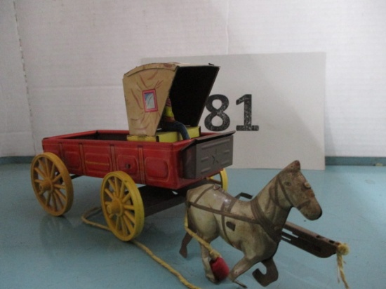 Northwestern Products Tin Stagecoach w/ One Horse