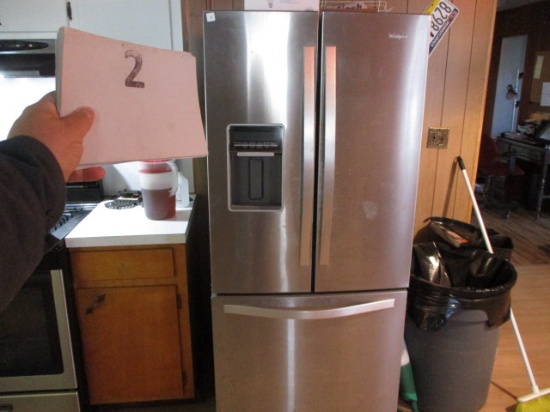Whirlpool French door refrigerator w/ bottom freezer