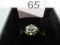 14 K Gold ring w/ green stones