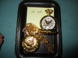 Lot of 2 new pocket watches w/ chain