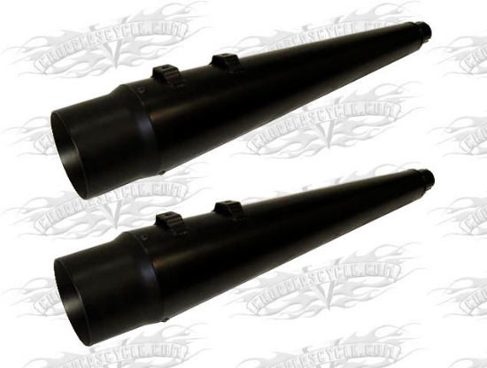 Bagger Werx Black Big 4 In. Coned Slip On Muffler For 1995 To Present Harley Touring Models