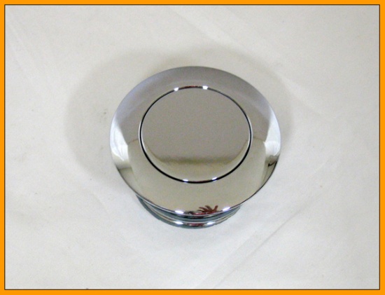 Chrome Pop-up Non-vented Left Side Gas Cap For Mid 1996 Thru 2006 Harley Models (each)