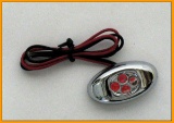 Decorative 4 Pink L.E.D. Lights With Chrome Oval Case For Universal Fitment On Harley, Customs & Met