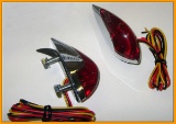 Chrome Strut Mounted Short Red L.E.D. Marker Lights For Universal Fitment On Harley Models & Metric