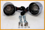 Chrome Deuce-style Turn Signals With Visors For Harley