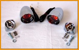 Chrome Deuce-style Smoked Lens & Amber 1157 Bulb Turn Signals Ty.