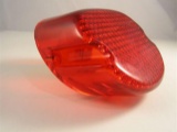 Lay Down Lens Red With Bottom License Lens Harley's 1973-1999 W/o Bulb