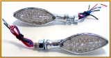 Chrome Eagle Eye Marker Lights With Red L.E.D. For Universal Fitment On Harley Models & Metric Cruis