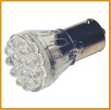 1157 Red L.E.D. Taillight Bulb With White L.E.D. License Plate Illumination For 1973 To 2002 Harley