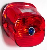 Lay Down Lens Red Blue Dot Harley's 1999-early 2003 W/o Bulb