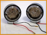 Chrome Red Led Turn Signals For Harley Fl Models