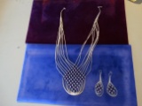 Sterling Silver Necklace w/Earrings