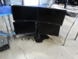 4 Panel computer stand w/4 monitors
