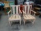 (2) Unfinished wood side chairs w/decorative arms