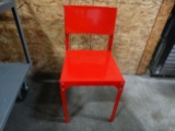 Metal side chair (red)