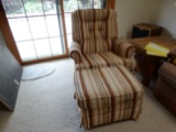 Two Cloth Rocking Chairs w/ Ottoman