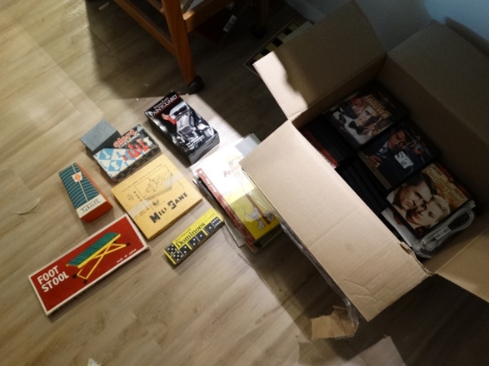 Box of DVD's and Collectible Items