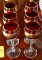6 Red BOHEMIAN Glass Set