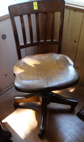 Vintage Walnut Office Chair