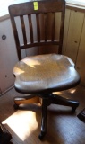 Vintage Walnut Office Chair