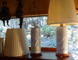 2 White Ceramic Lamps