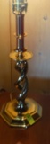 (2)  Brass Color Swirl Lamps