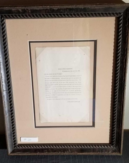 ABRAHAM LINCOLN Printed Document
