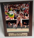 Barry Bonds signed Plaque