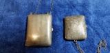 2 Silver Compact Coin Purse's with Chain