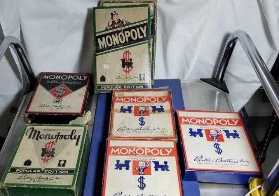 7 Vintage Parker Brothers Monopoly