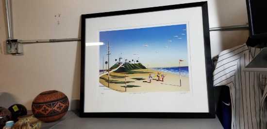 J. Willebrant Signed Surfing Lithograph