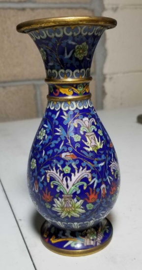 Vintage Chinese Cloisonne and Enamel Vase