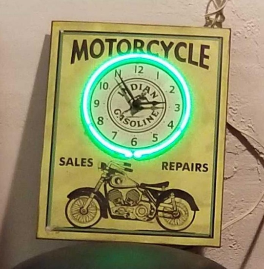 Neon Indian Motorcycle Sign
