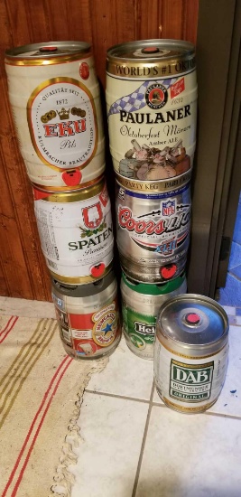7 Cans of Miniature Beer Kegs