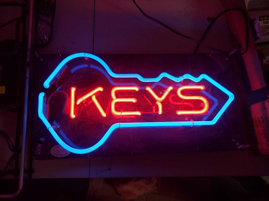 Vintage Neon Keys Sign