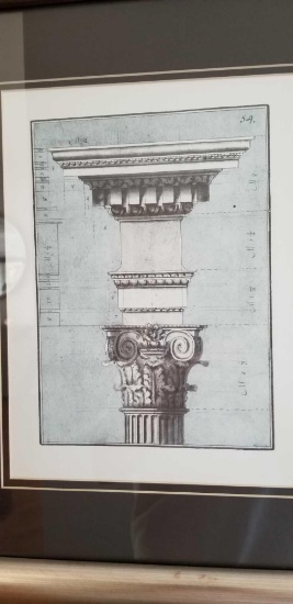 Architectural Drawing of a Ancient Column