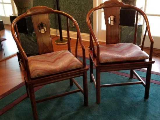 (2) Curved Back Cane Side Chairs