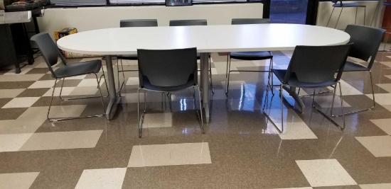 Boat Table with 8 Chairs
