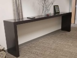 Long wall table with decorations