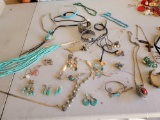 Mixed Costume Jewelry - Turquoise and Silver