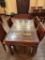 INDIA PANELED DOOR WITH METAL ACCENTS TURNED INTO TABLE WITH 4 CHAIRS